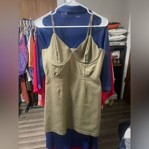 Olive Green Bodycon Mini Dress